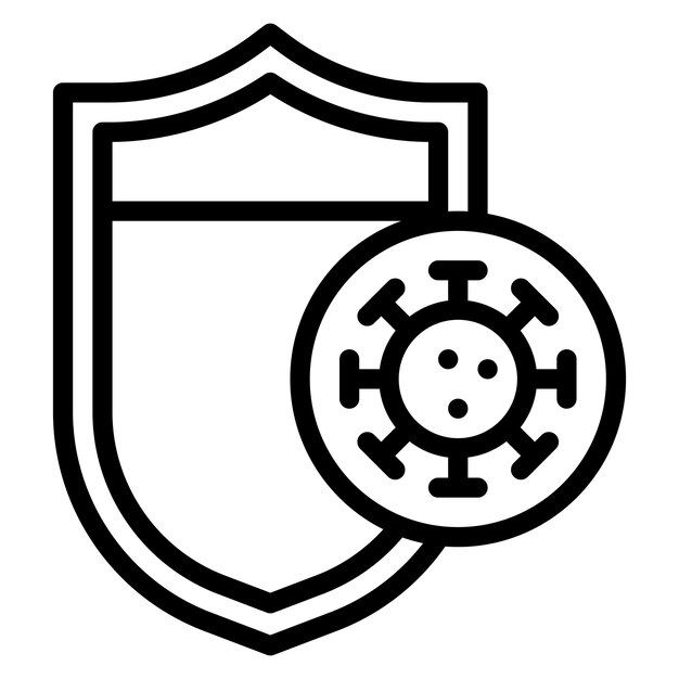 Ilustración del icono del vector de protección contra virus del conjunto de iconos de la rutina de higiene