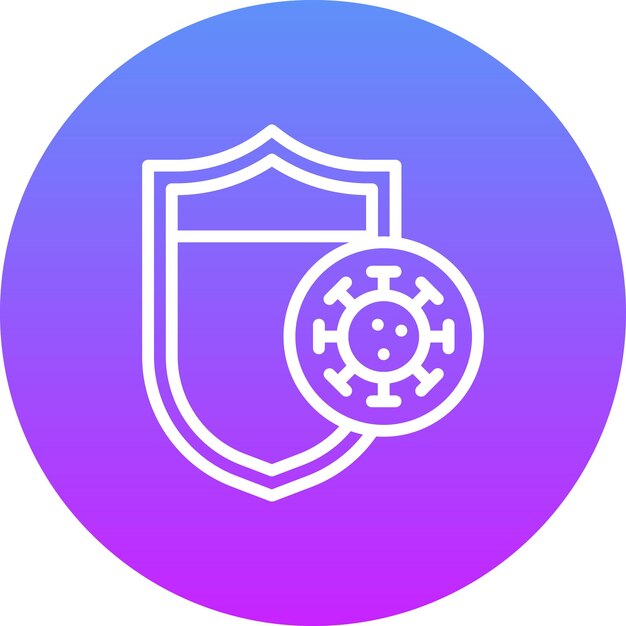 Ilustración del icono del vector de protección contra virus del conjunto de iconos de la rutina de higiene