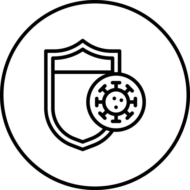 Ilustración del icono del vector de protección contra virus del conjunto de iconos de la rutina de higiene