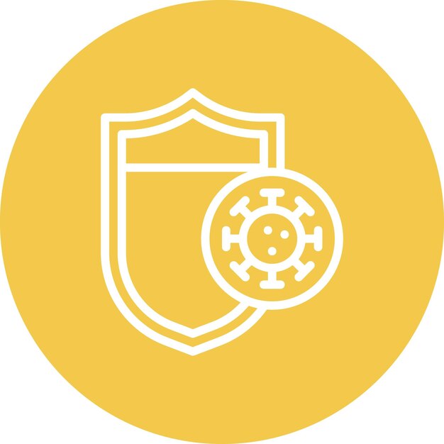 Ilustración del icono del vector de protección contra virus del conjunto de iconos de la rutina de higiene