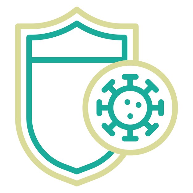 Ilustración del icono del vector de protección contra virus del conjunto de iconos de la rutina de higiene