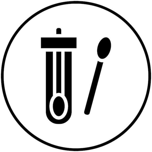 Ilustración del icono del vector de prueba de swab del conjunto de iconos de control de salud