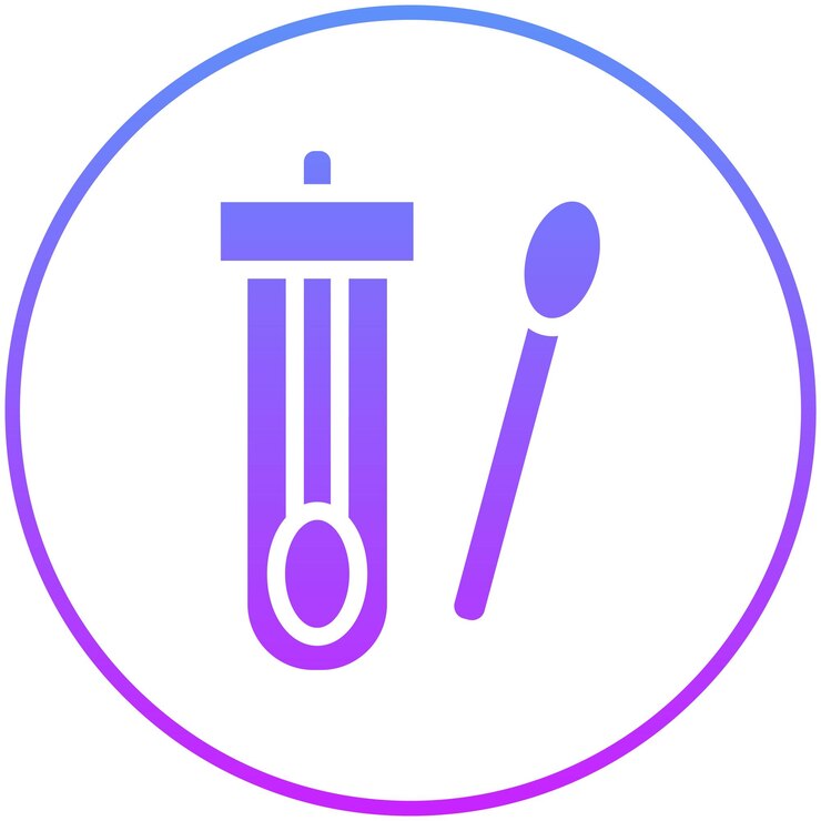 Vector ilustración del icono del vector de prueba de swab del conjunto de iconos de control de salud