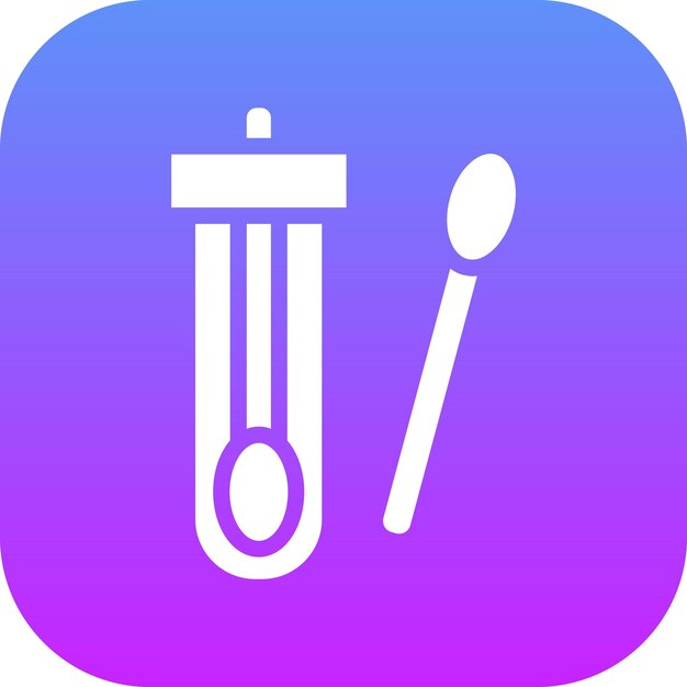 Ilustración del icono del vector de prueba de swab del conjunto de iconos de control de salud