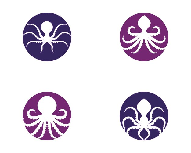 Ilustración de icono de vector de pulpo