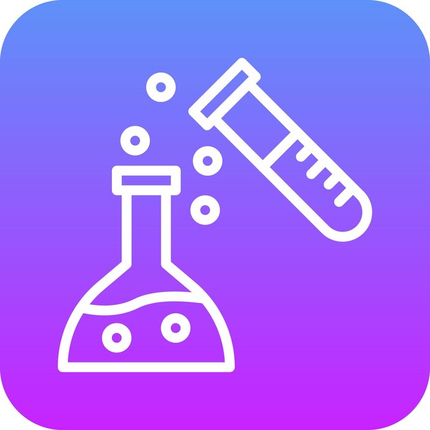Ilustración del icono del vector químico del conjunto de iconos de Investigación y Ciencia