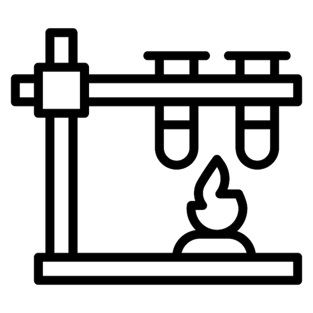 Ilustración del icono del vector químico de quema del conjunto de iconos de química