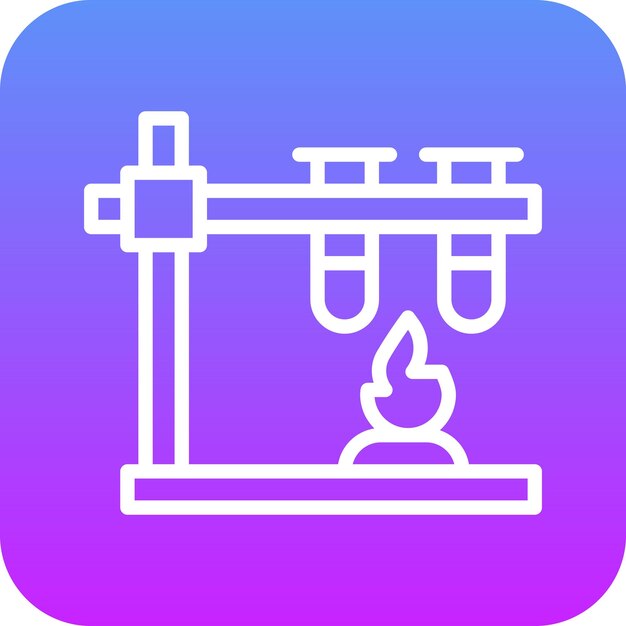 Ilustración del icono del vector químico de quema del conjunto de iconos de química