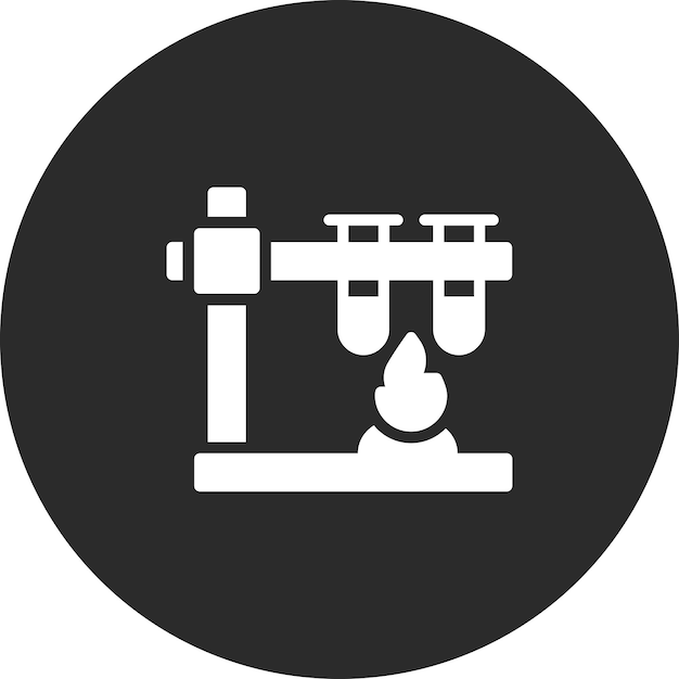 Ilustración del icono del vector químico de quema del conjunto de iconos de química