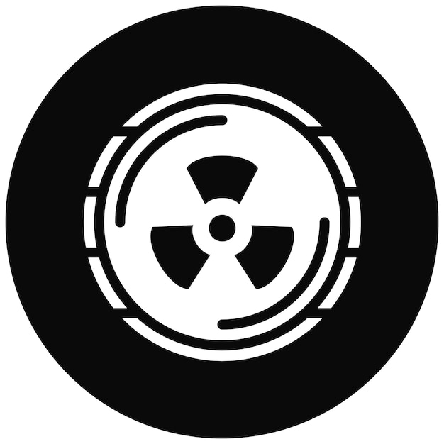 Ilustración del icono del vector de radiación del conjunto de iconos de quimioterapia
