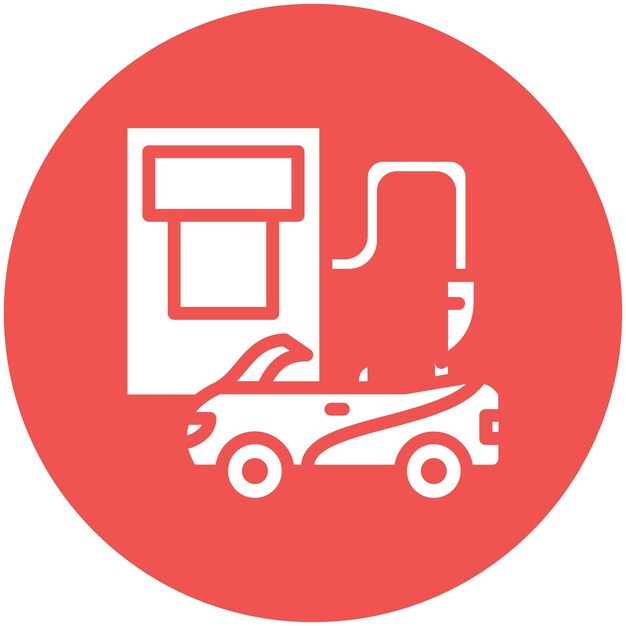 Ilustración del icono del vector de reabastecimiento de combustible del conjunto de iconos de Auto Racing