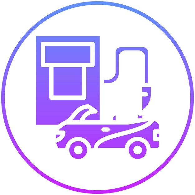 Ilustración del icono del vector de reabastecimiento de combustible del conjunto de iconos de Auto Racing