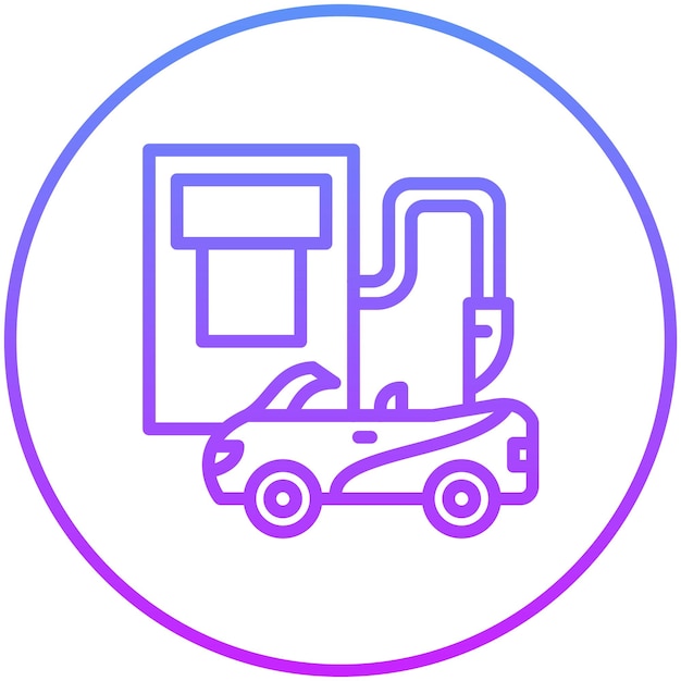 Ilustración del icono del vector de reabastecimiento de combustible del conjunto de iconos de Auto Racing