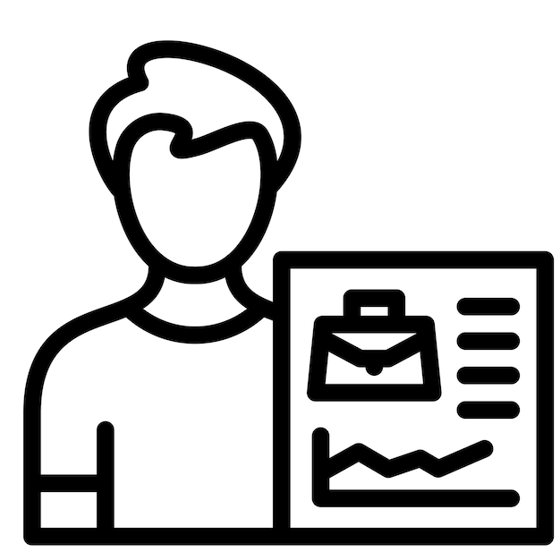 Ilustración del icono del vector de rendimiento del empleado del conjunto de iconos de formación empresarial