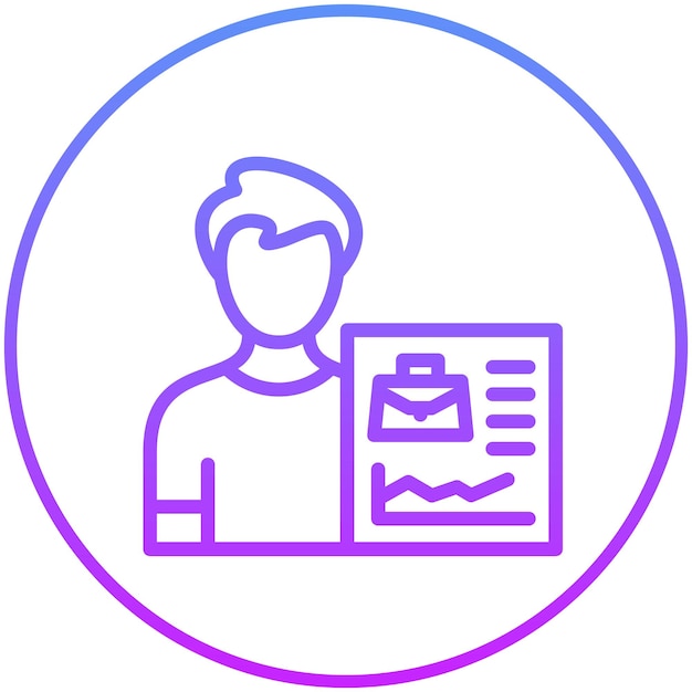 Ilustración del icono del vector de rendimiento del empleado del conjunto de iconos de formación empresarial