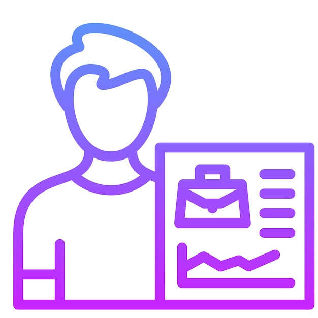 Ilustración del icono del vector de rendimiento del empleado del conjunto de iconos de formación empresarial