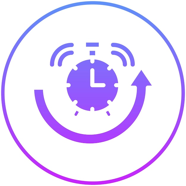 Ilustración del icono del vector de repetición de alarma del conjunto de iconos de hora y fecha