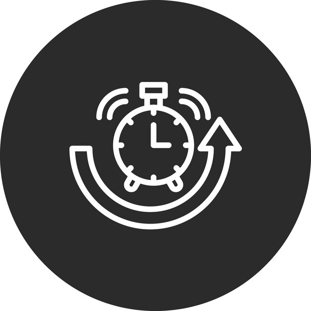 Ilustración del icono del vector de repetición de alarma del conjunto de iconos de hora y fecha