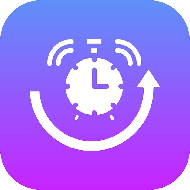 Ilustración del icono del vector de repetición de alarma del conjunto de iconos de hora y fecha