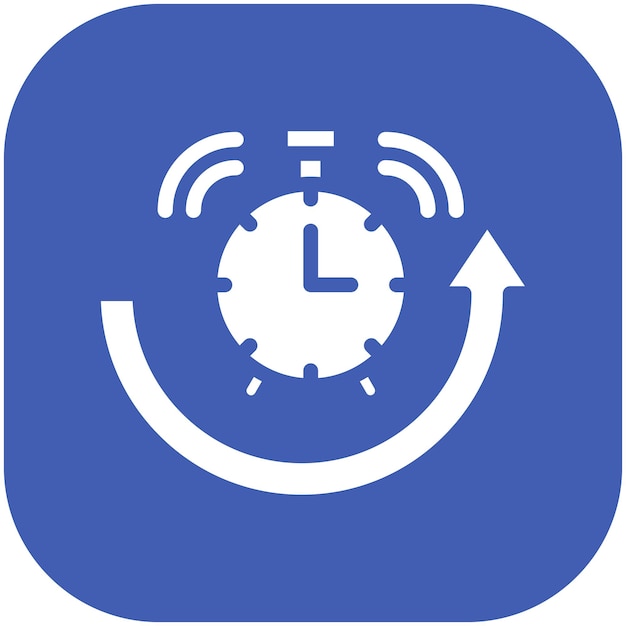 Ilustración del icono del vector de repetición de alarma del conjunto de iconos de hora y fecha