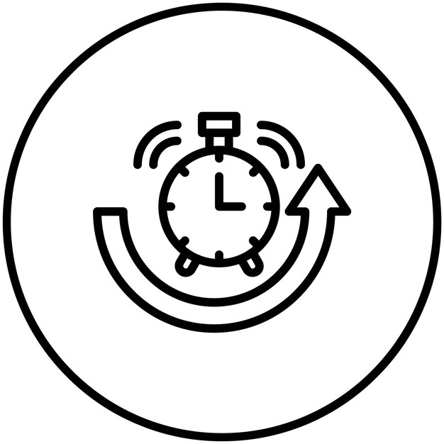 Ilustración del icono del vector de repetición de alarma del conjunto de iconos de hora y fecha