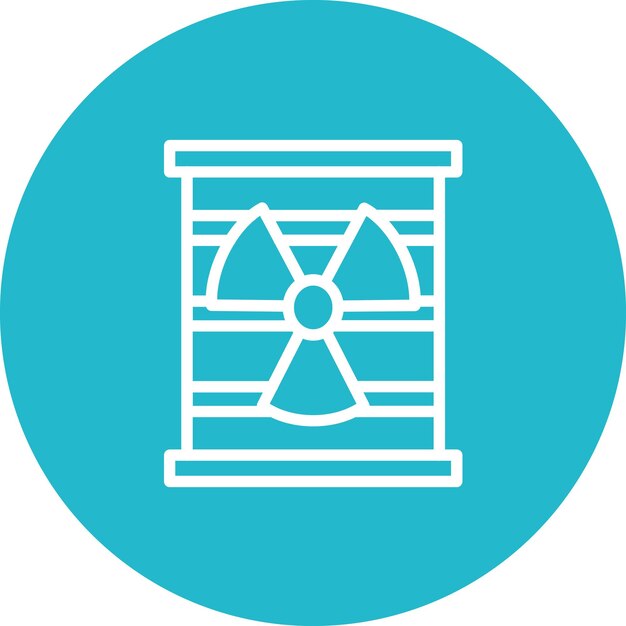 Ilustración del icono del vector de residuos nucleares del conjunto de iconos de desastres naturales