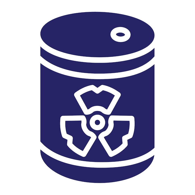 Ilustración del icono del vector de residuos tóxicos del conjunto de iconos de energía nuclear
