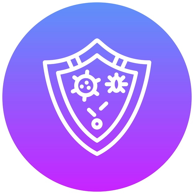 Ilustración del icono del vector de respuesta inmune del conjunto de iconos de enfermedades infecciosas