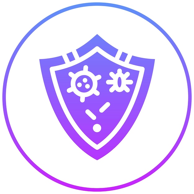 Ilustración del icono del vector de respuesta inmune del conjunto de iconos de enfermedades infecciosas