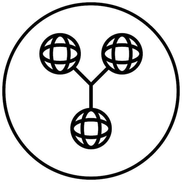 Ilustración del icono del vector de segmentación de la red del conjunto de iconos de red
