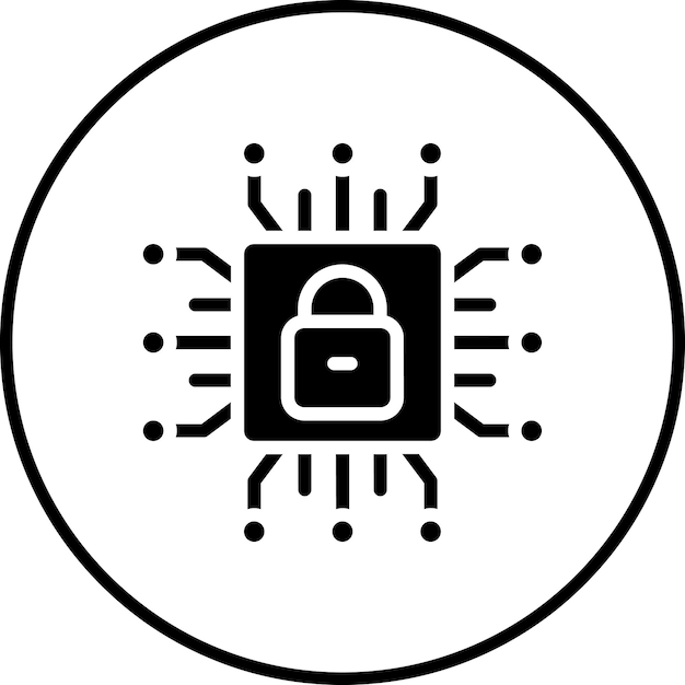 Ilustración del icono del vector de seguridad cibernética del conjunto de iconos de alojamiento web