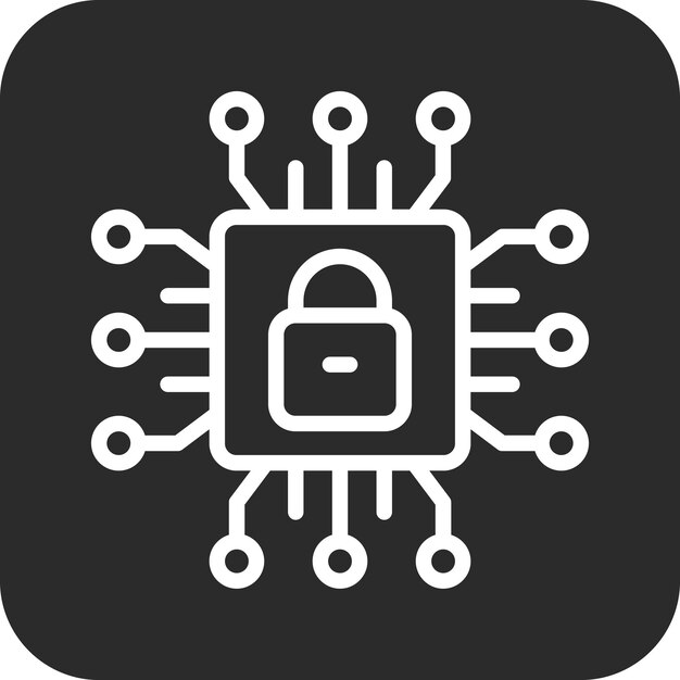 Ilustración del icono del vector de seguridad cibernética del conjunto de iconos de alojamiento web