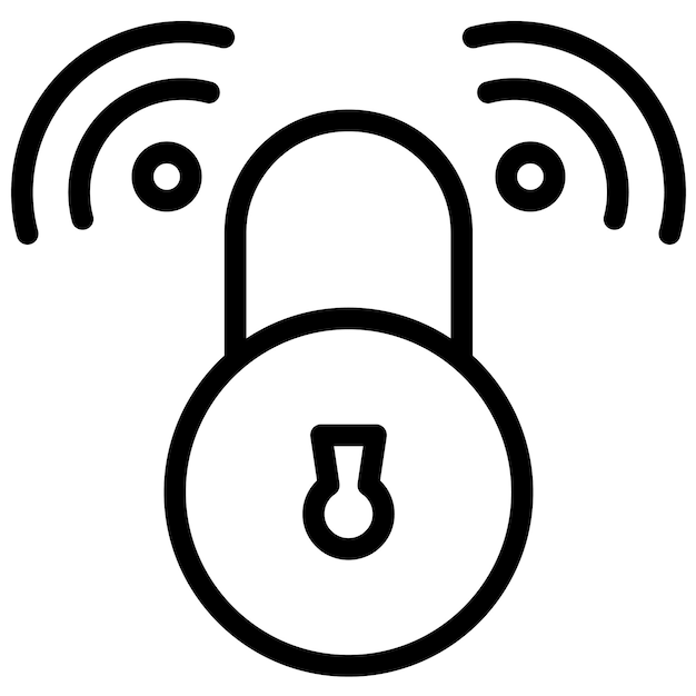 Ilustración del icono de vector de seguridad inteligente del conjunto de iconos de inteligencia artificial