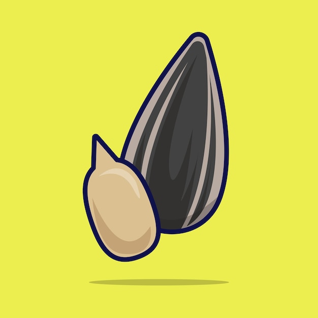 Ilustración de icono de vector de semilla de girasol Concepto de icono de nueces aislado Diseño plano