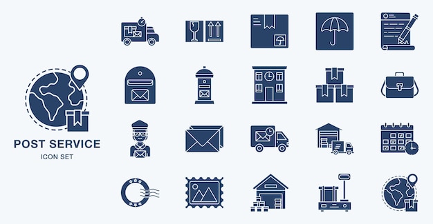 Ilustración de icono de vector de servicio postal