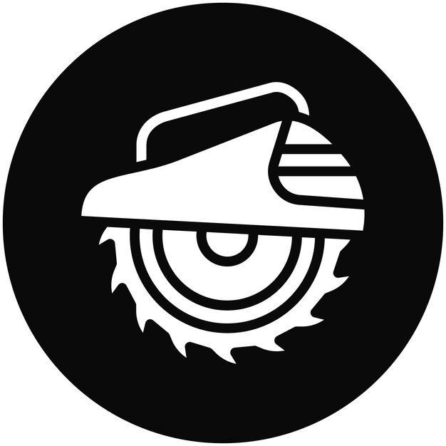 Ilustración del icono del vector de sierra circular del conjunto de iconos de mejoras para el hogar