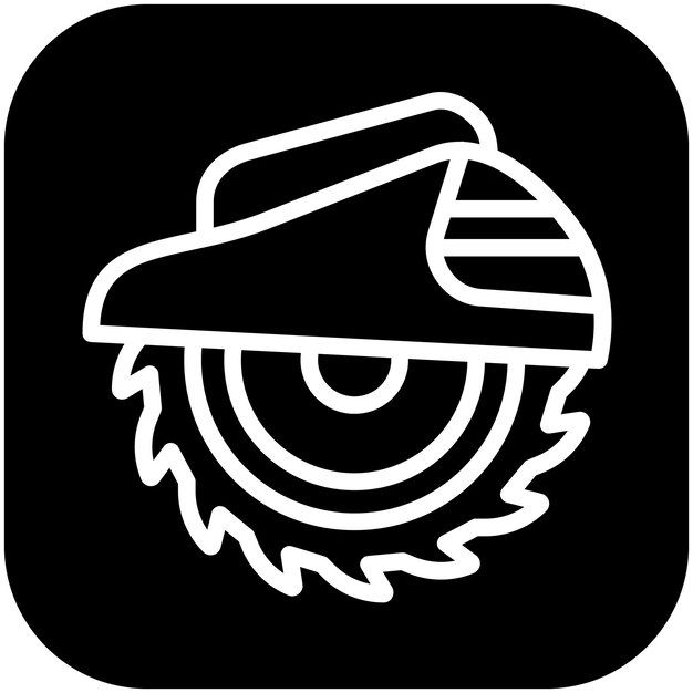 Ilustración del icono del vector de sierra circular del conjunto de iconos de mejoras para el hogar