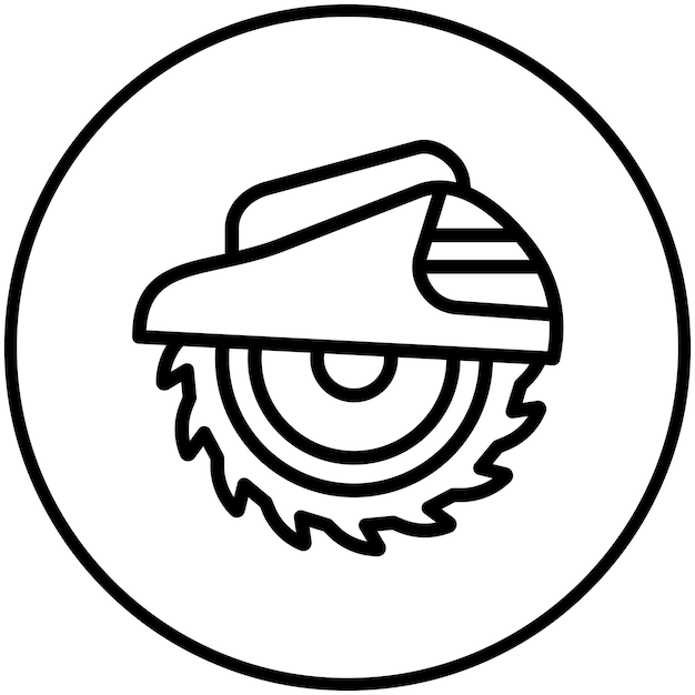 Ilustración del icono del vector de sierra circular del conjunto de iconos de mejoras para el hogar