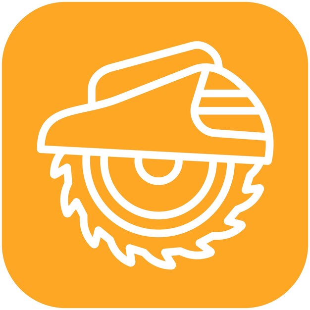 Ilustración del icono del vector de sierra circular del conjunto de iconos de mejoras para el hogar