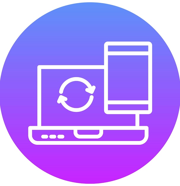 Ilustración del icono del vector de sincronización del conjunto de iconos de Business Analytics