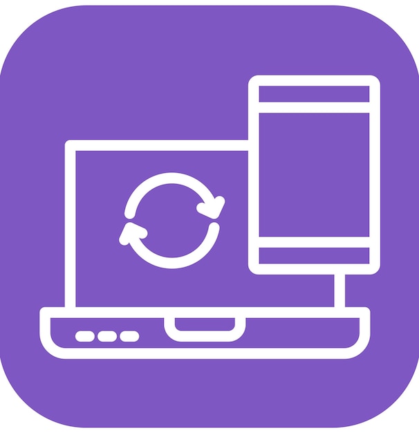 Ilustración del icono del vector de sincronización del conjunto de iconos de Business Analytics