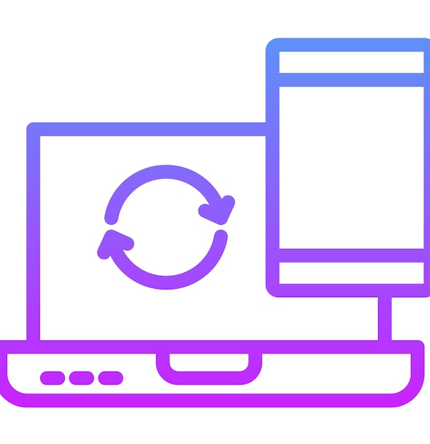 Ilustración del icono del vector de sincronización del conjunto de iconos de Business Analytics