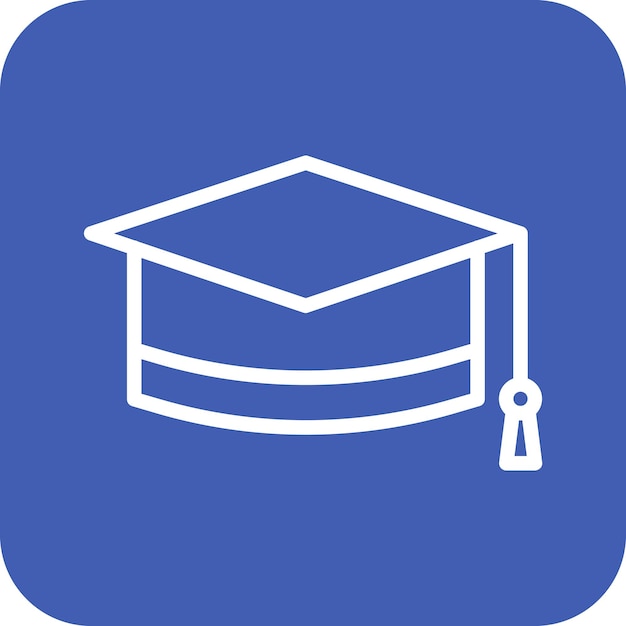 Ilustración del icono del vector de sombrero de graduado del icono de inicio de negocio
