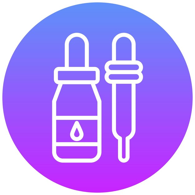 Ilustración del icono del vector del suero del conjunto de iconos de la farmacia