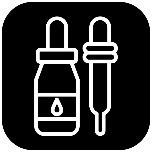 Ilustración del icono del vector del suero del conjunto de iconos de la farmacia