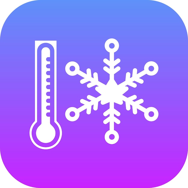 Ilustración del icono del vector de temperatura fría del conjunto de iconos del tiempo