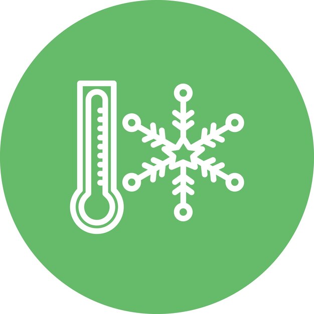Ilustración del icono del vector de temperatura fría del conjunto de iconos del tiempo