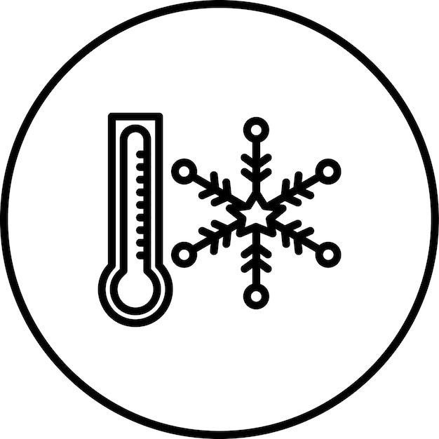Ilustración del icono del vector de temperatura fría del conjunto de iconos del tiempo