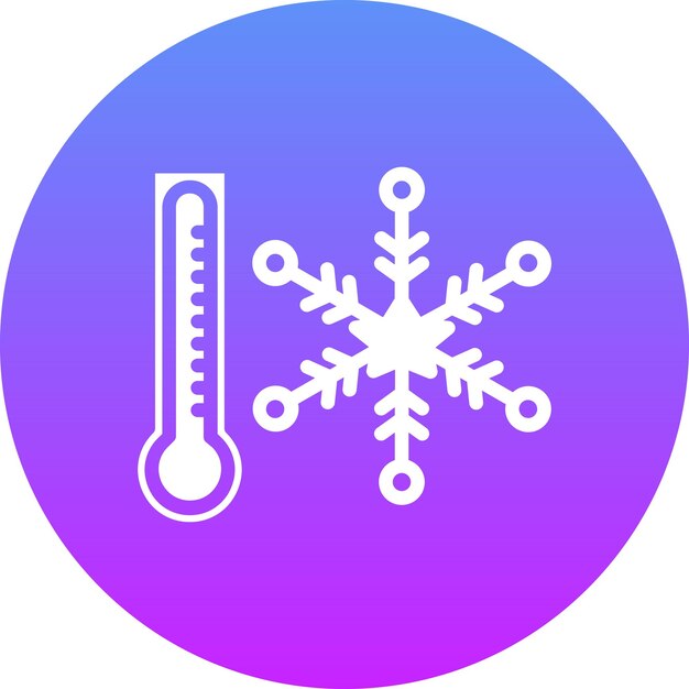 Ilustración del icono del vector de temperatura fría del conjunto de iconos del tiempo