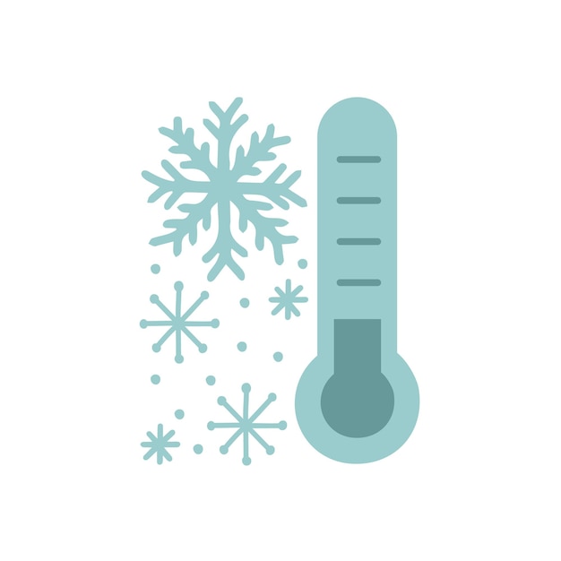 Ilustración de icono de vector de termómetro. temperatura fría para el concepto de diseño de invierno.